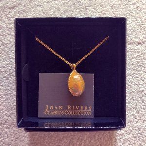NIB Goldtone painted caged egg pendant- yellow